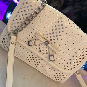 White Faux leather purse